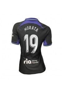 Atletico Madrid Alvaro Morata #19 Fotballdrakt Borte Klær Dame 2022-23 Korte ermer